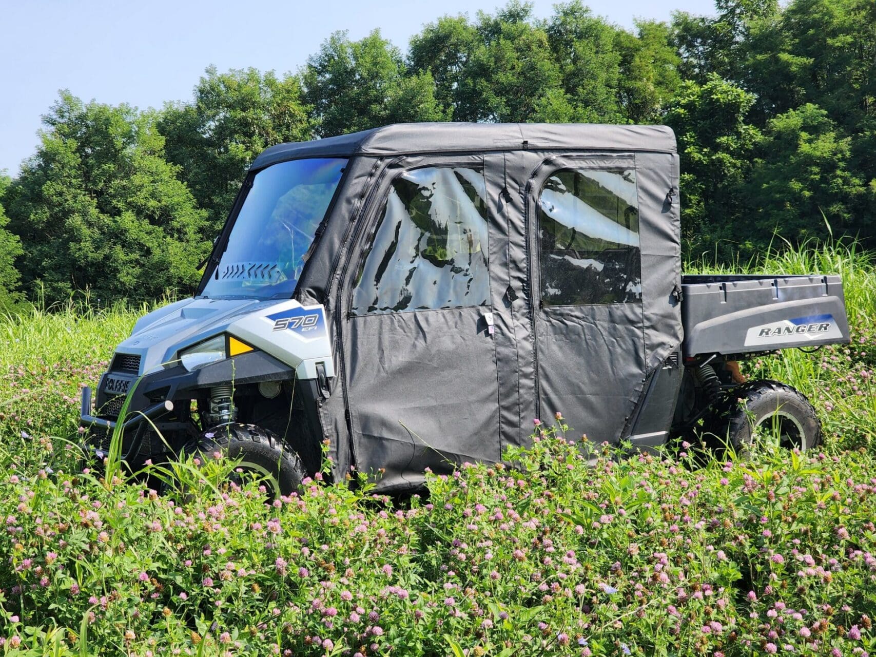 Polaris Ranger Crew 570 Mid Size - 4 Passenger - BLACK - Full Cab Enclosure for Hard Windshield - Image 4
