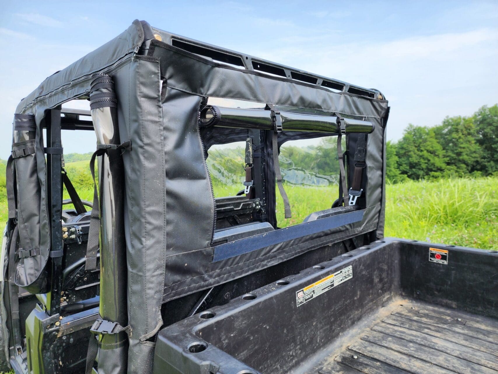 Polaris Ranger Crew 570 Mid Size - 4 Passenger - BLACK - Full Cab Enclosure for Hard Windshield - Image 7