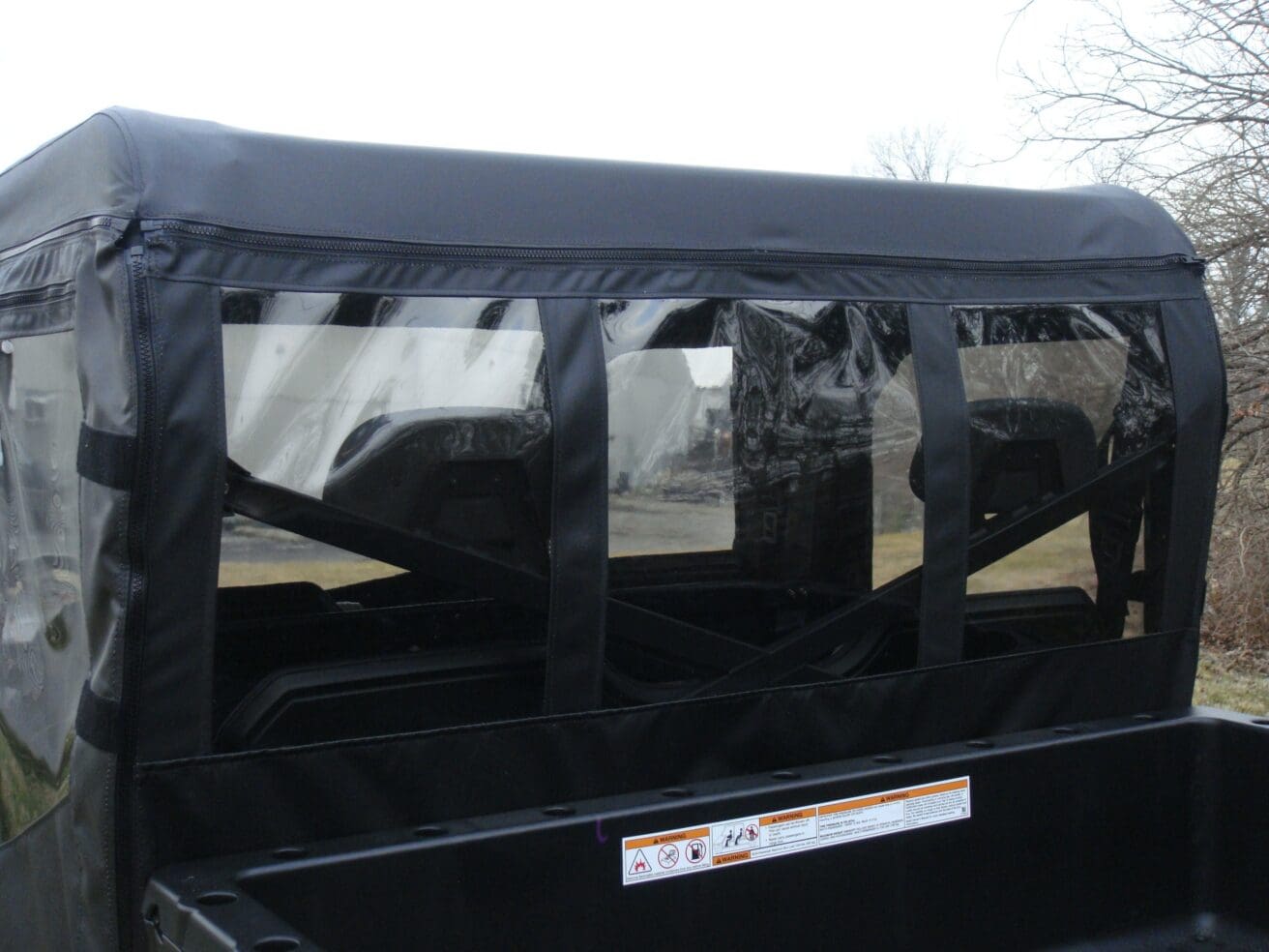 UTV rear vinyl window and cargo bed