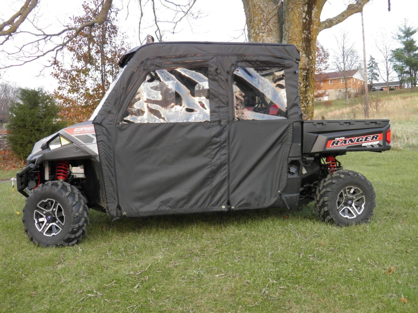 Polaris Ranger Crew Mid Size 570 - 4 Passenger - BLACK Door/Rear Window Combo - Image 3