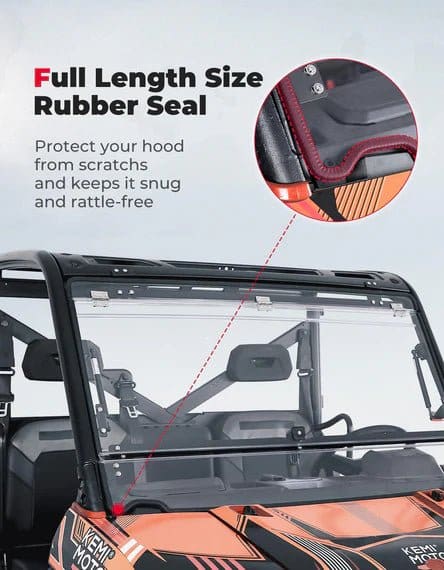 Polaris Ranger XP 900/1000/Crew Scratch-Resistant 2-in-1 Flip Windshield - Image 4