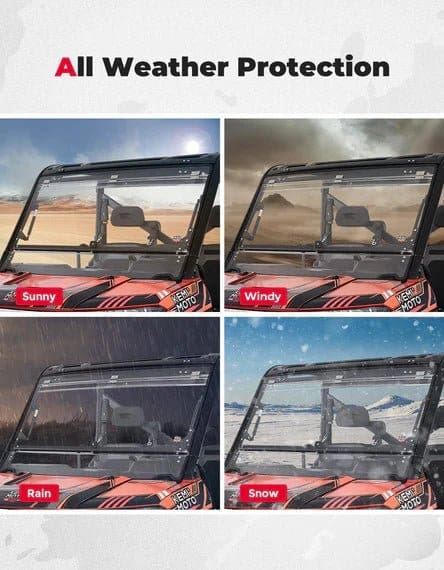Polaris Ranger XP 900/1000/Crew Scratch-Resistant 2-in-1 Flip Windshield - Image 7