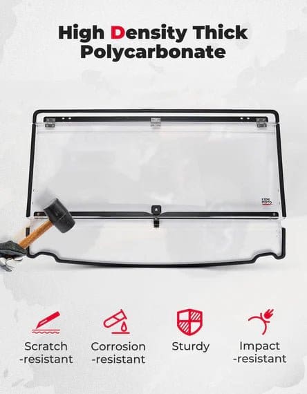 Polaris Ranger XP 900/1000/Crew Scratch-Resistant 2-in-1 Flip Windshield - Image 5