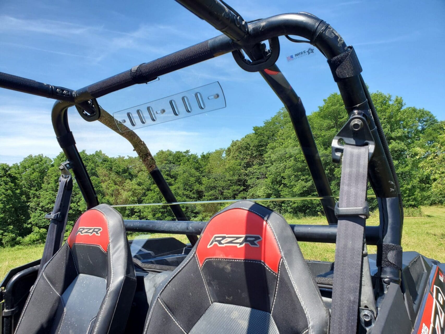 Polaris RZR two-seat off-road vehicle interior