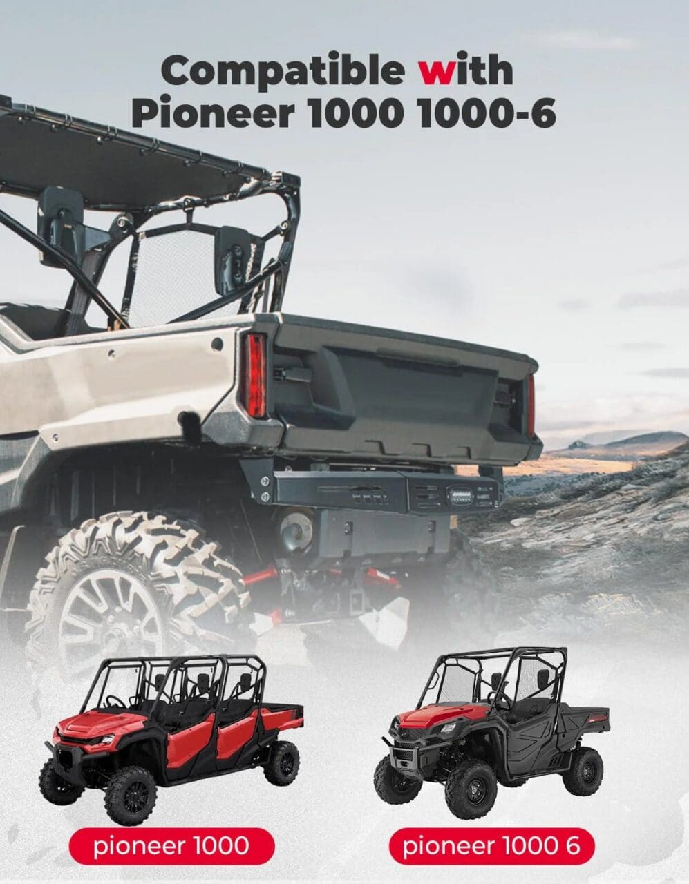 Rear Bumper for Pioneer 1000 1000-6 2016-2025 - Image 6