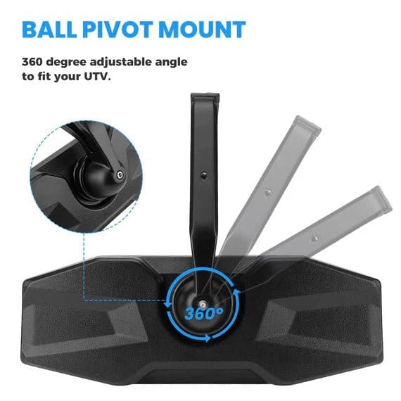 Rear View Center Mirror for 1.75” Roll Bar for Polaris RZR - Image 2