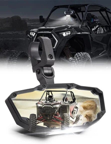 Rear View Mirror with Light Built-in Rechargeable Battery for 1.65" -2" Roll Bar - Image 7