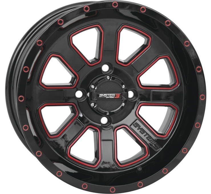 SYSTEM 3 | ST-4 | BLACK + RED - 14X7 - 4/110 - 2+5