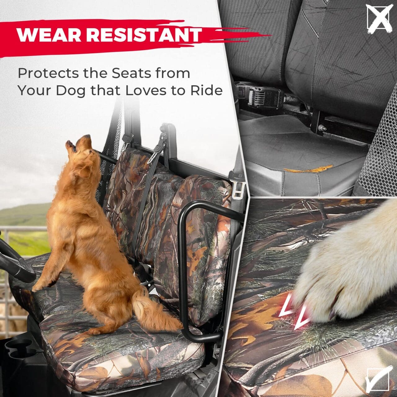 Seat Cover with Headrest Cover for Polaris Ranger Crew 1000/Crew XP 1000 - Image 2