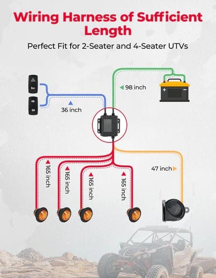 Universal Plug & Play Turn Signal Kit With Rocker Switch & 105D Horn - Image 6