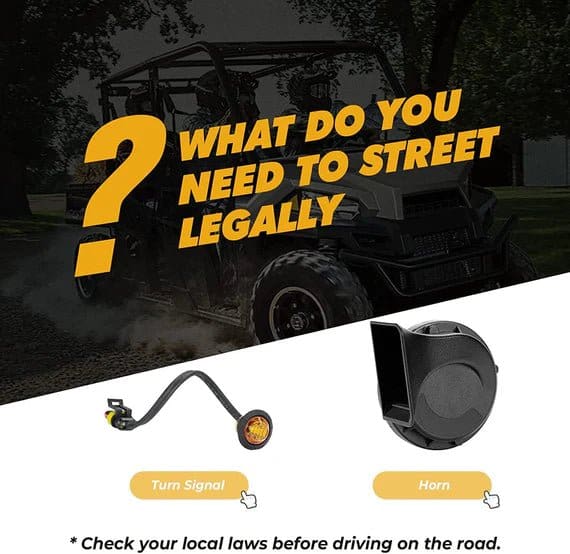 Universial UTV Turn Signal Kit & 105D Horn for Polaris, Can-Am, Pioneer - Image 2