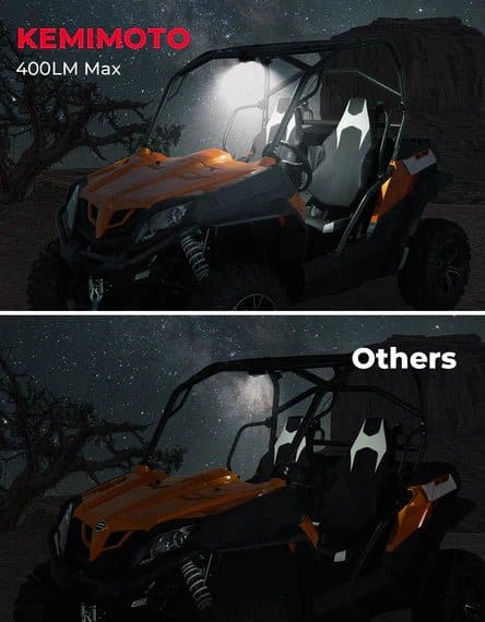 UTV Aluminum Waterproof Dome Interior Lights 600mAh Rechargeable for 1.5"-2" Roll Bar - Image 3