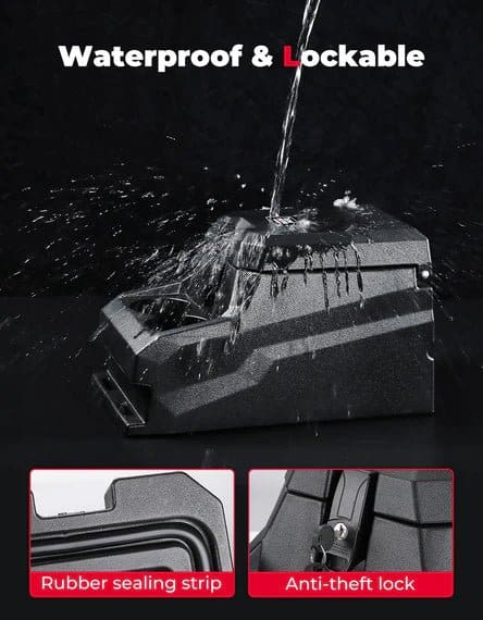UTV Bench Seat Center Console Box for Polaris Ranger XP 1000/Crew 2017-2024 - Image 5