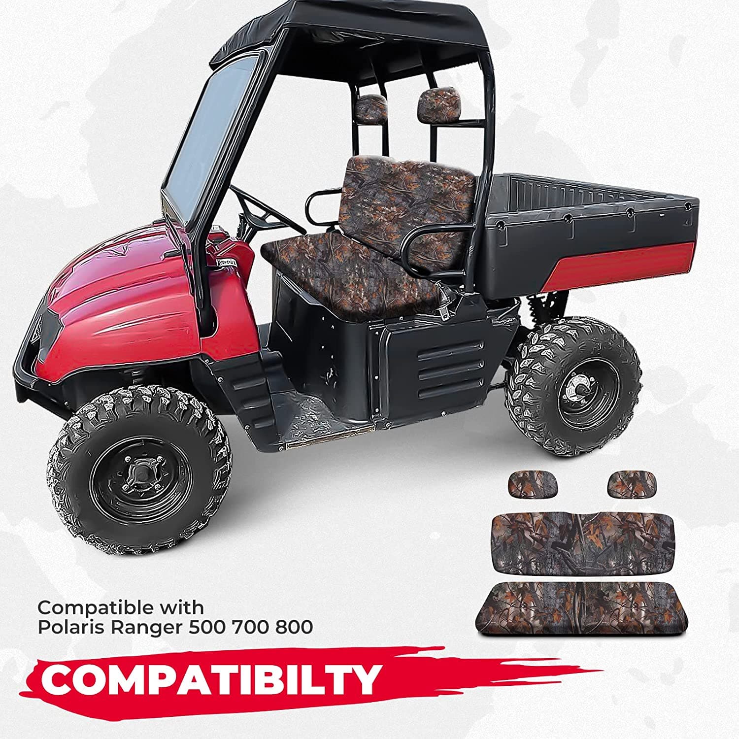 UTV Black Seat Covers for 2002-2008 Polaris Ranger 500 700 800 - Image 3