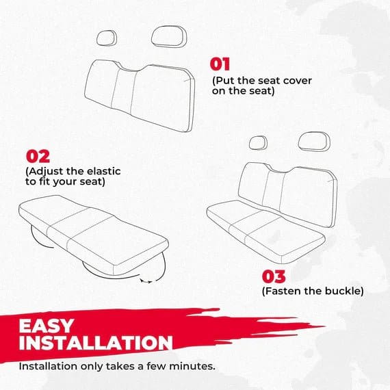 UTV Black Seat Covers for 2002-2008 Polaris Ranger 500 700 800 - Image 6