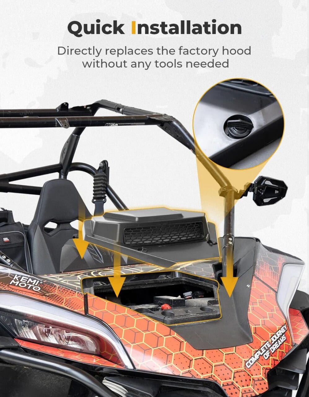 UTV Hood Scoop with Vented Mesh for CFMOTO ZFORCE 950 - Image 5