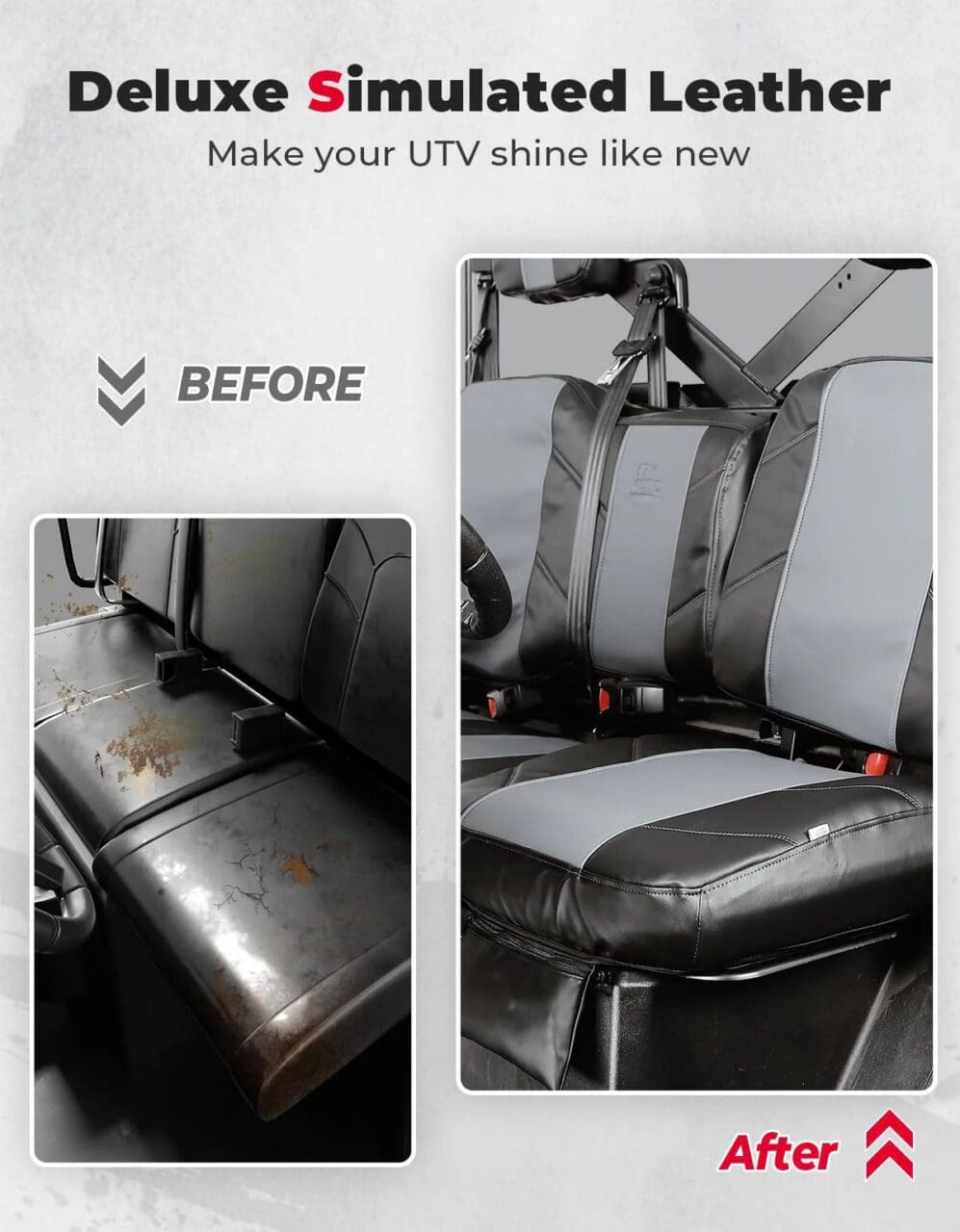 UTV Leather Seat Covers with Pocket for Polaris Ranger XP 1000/Crew - Image 4