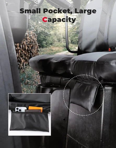 UTV Leather Seat Covers with Pocket for Polaris Ranger XP 1000/Crew - Image 2