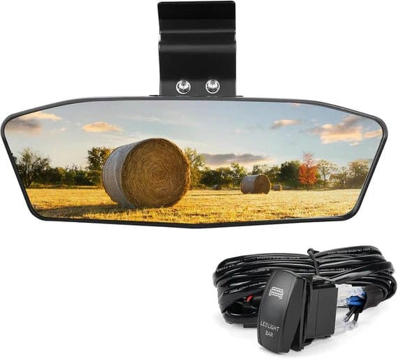 UTV Rear View Mirror with LED Light for Polaris Ranger/ Defender 2015-2024