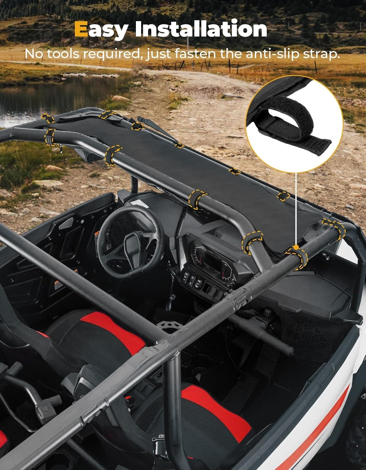 UTV Roof Bag Overhead Storage Bag for Polaris RZR XP 1000/ 4 2024-2025 - Image 5