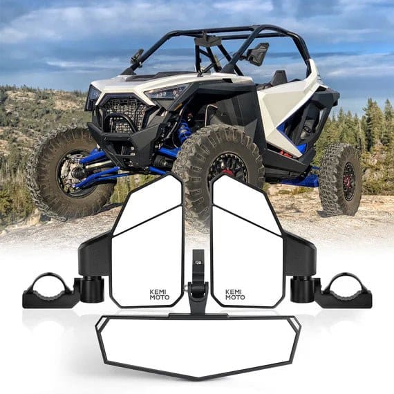 UTV Side Mirrors and Center Mirror for Can Am Maverick X3/ RZR w/ 1.6"-2" Roll Bar-