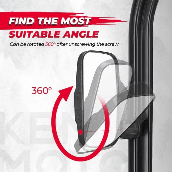 UTV Side Mirrors and Center Mirror for Ranger 500 570 900 1000 XP w/Pro-Fit tube cages - Image 3
