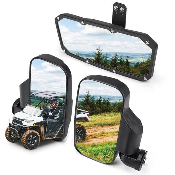 UTV Side Mirrors and Center Mirror for Ranger 500 570 900 1000 XP w/Pro-Fit tube cages
