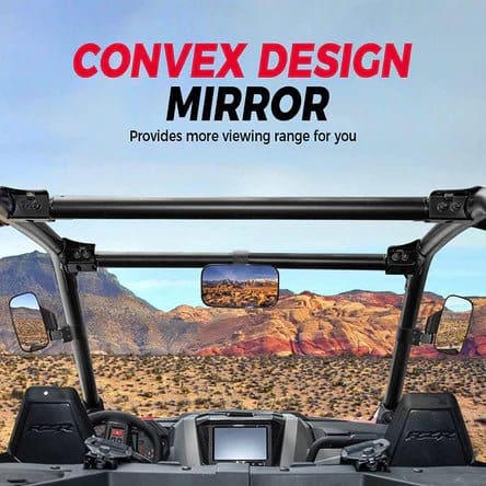 UTV Side Mirrors and Center Mirror with 1.6" to 2" Roll Bar Cage - Image 6