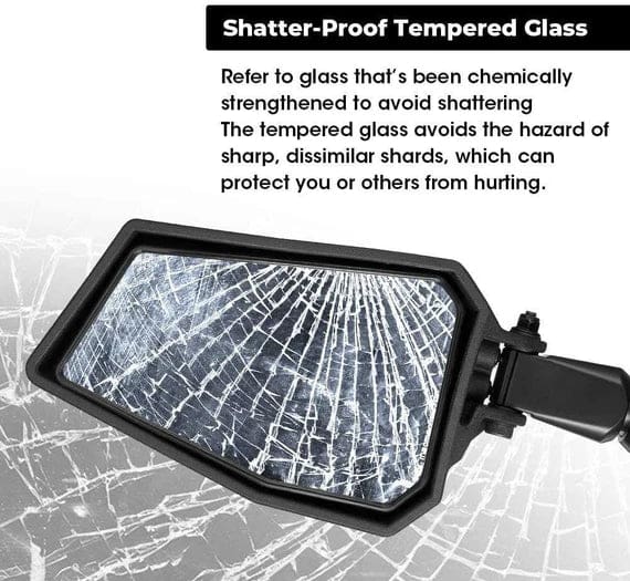 UTV Side View Mirrors for 1.75- 2" Roll Bar Fit Polaris Ranger - Image 7