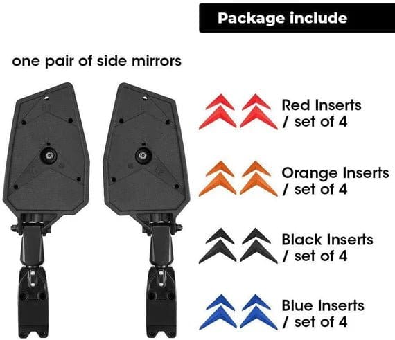 UTV Side View Mirrors for 1.75- 2" Roll Bar Fit Polaris Ranger - Image 10
