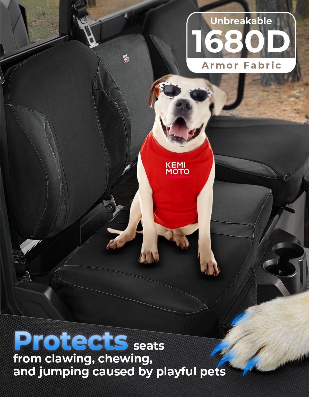 UTV Wingback Seat Cover Set for Polaris Ranger Crew XP 1000 - Image 4