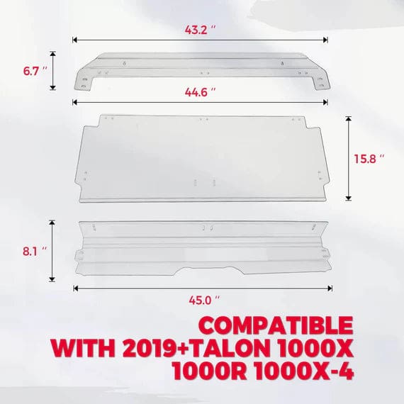 Honda Talon 1000X/1000R/1000X-4 Scratch-Resistant 3-in-1 Flip Windshield - Image 3