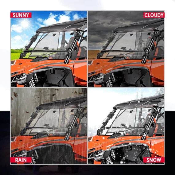 Honda Talon 1000X/1000R/1000X-4 Scratch-Resistant 3-in-1 Flip Windshield - Image 7