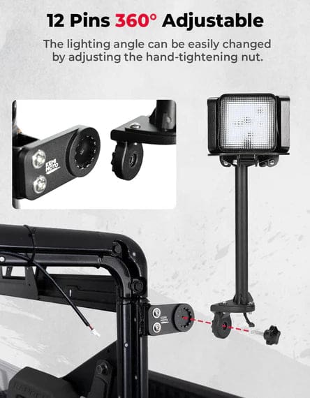 Work Light LED Spotlight for Polaris Pro XD/ Ranger 1000/ XP 1000 2018-2025 - Image 3