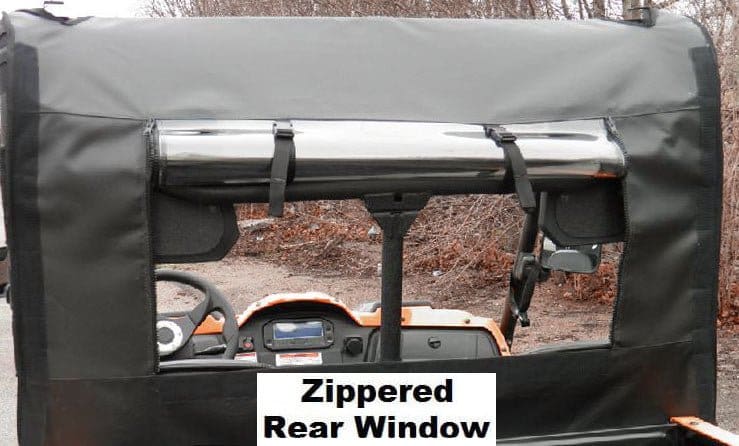 UTV soft enclosure with zippered rear window